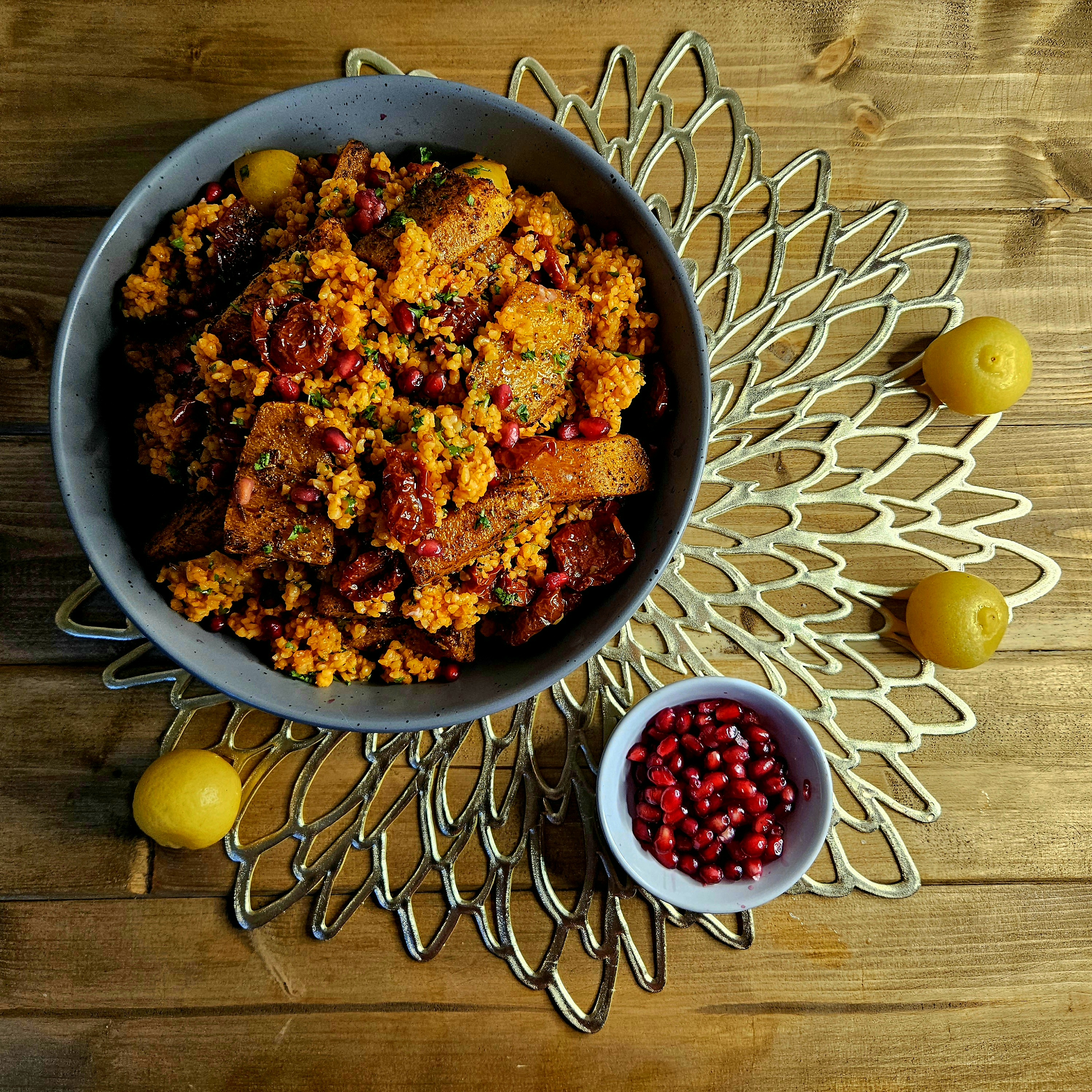 Sumac Roasted Squash and Bulgur Wheat Salad