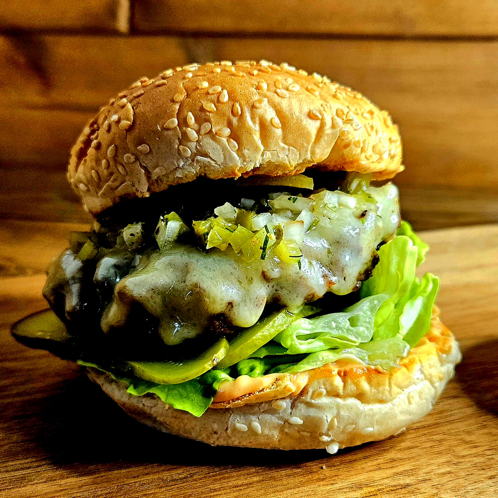 Beef Burgers with Burger Sauce & Gherkin Salsa